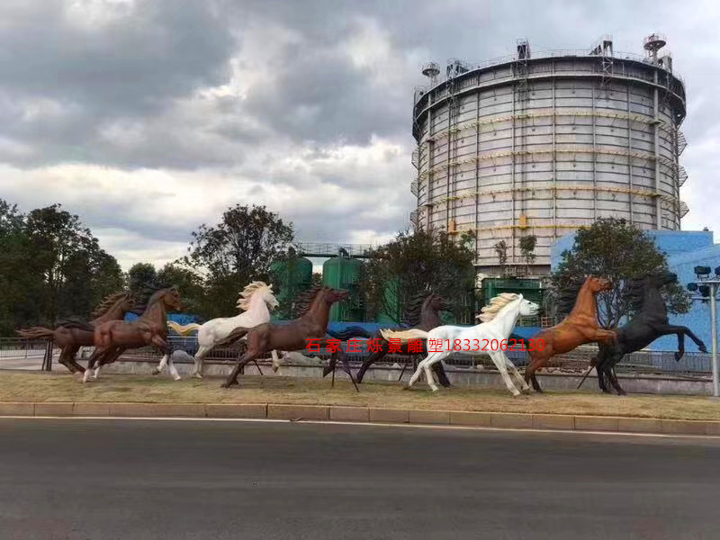 八馬鑄銅雕塑,玻璃鋼馬雕塑